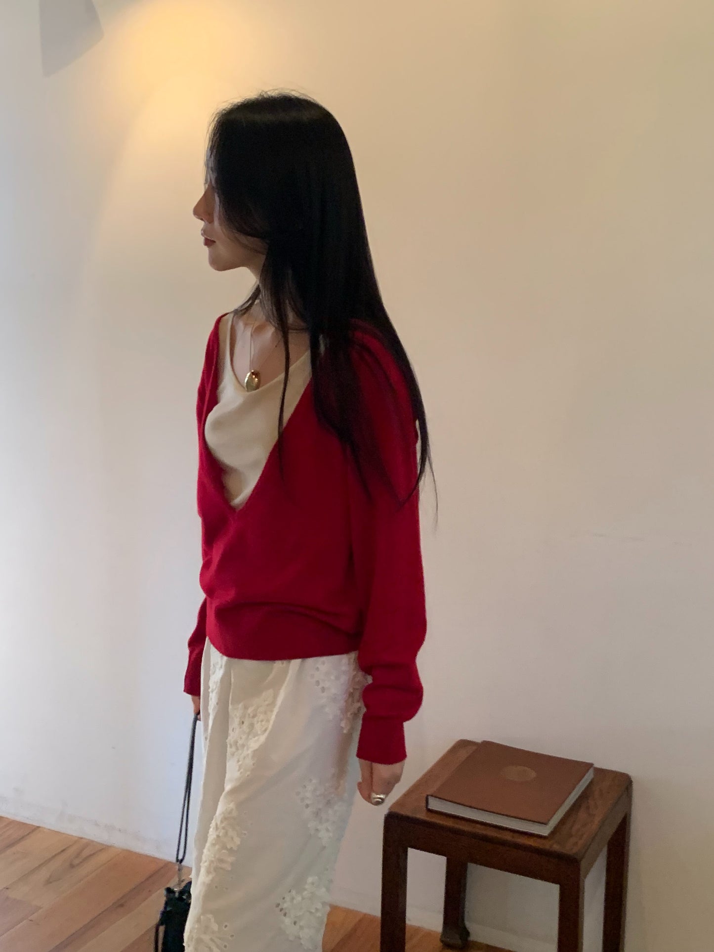carrie deep v knit-4col