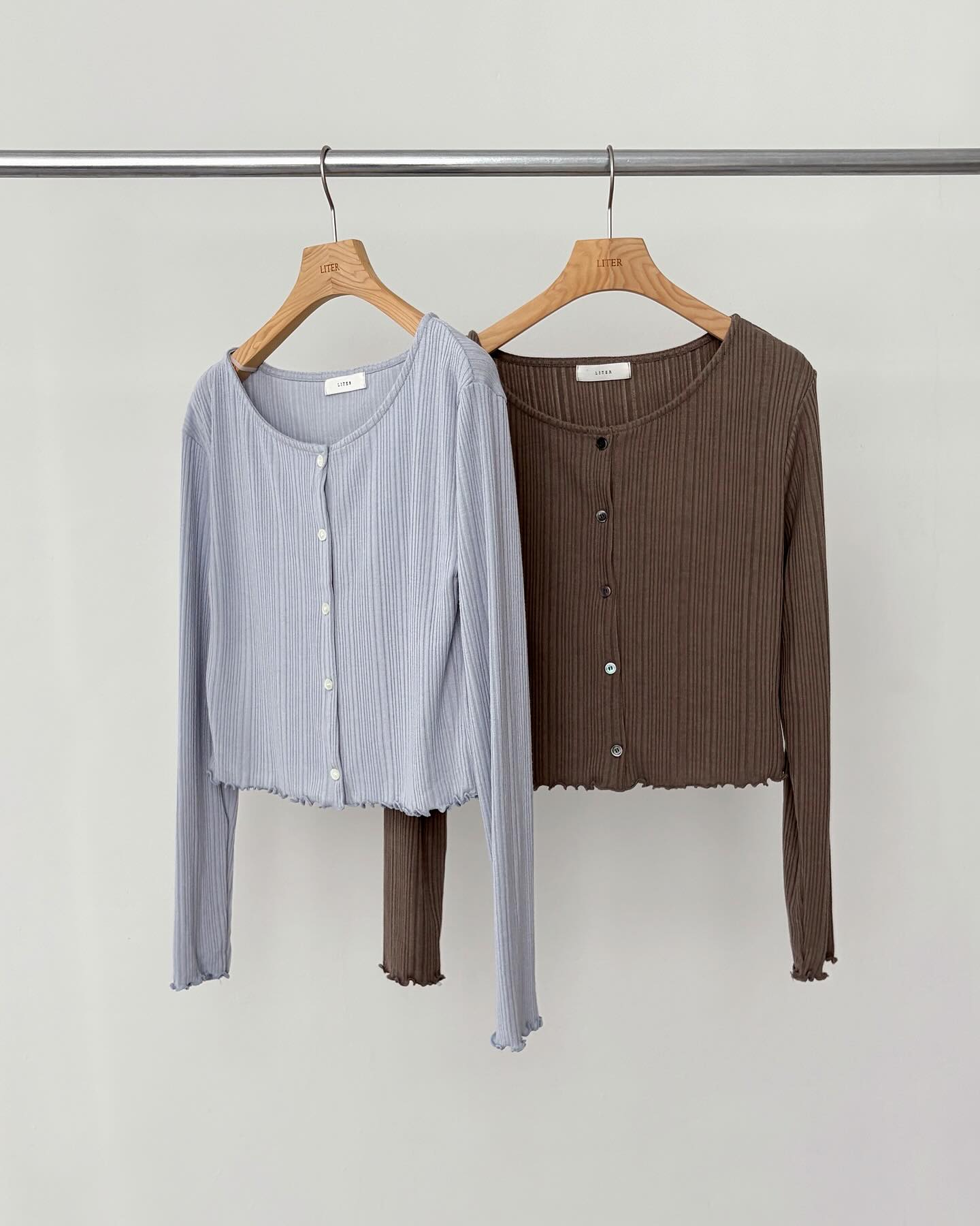 liter layer pleated cardigan-2col