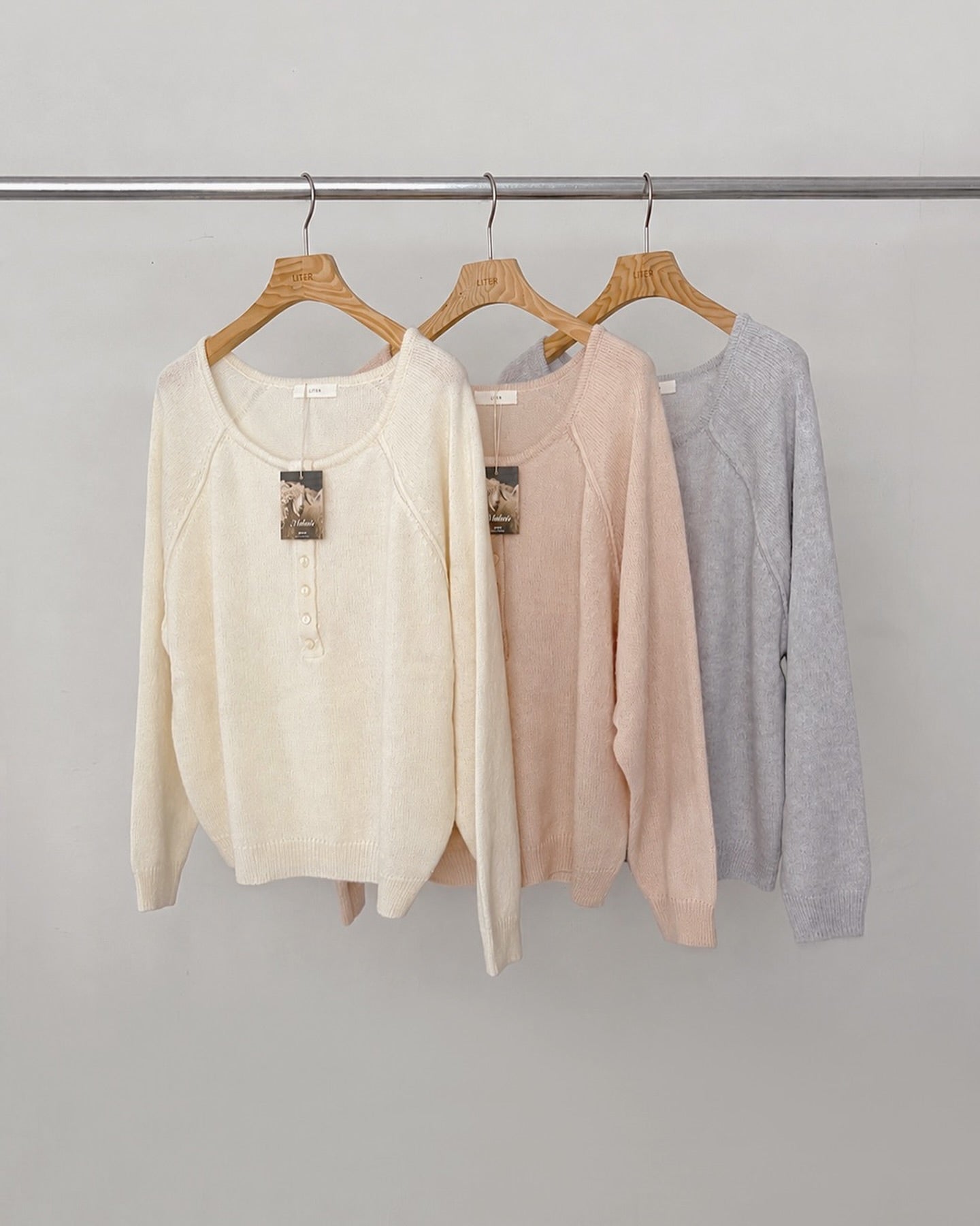 liter miyu mohair button knit-3col