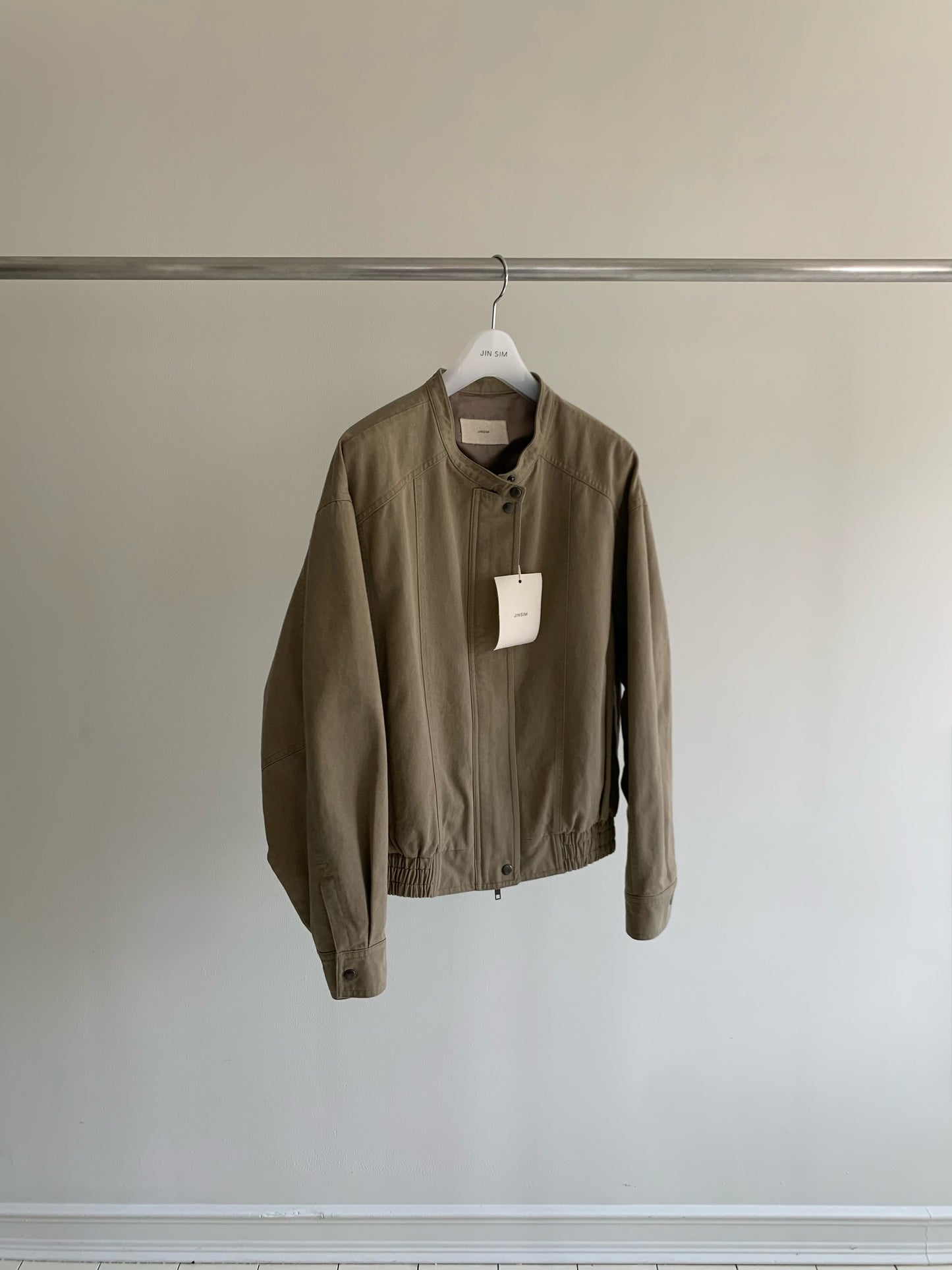 essential cotton zip-up jumper