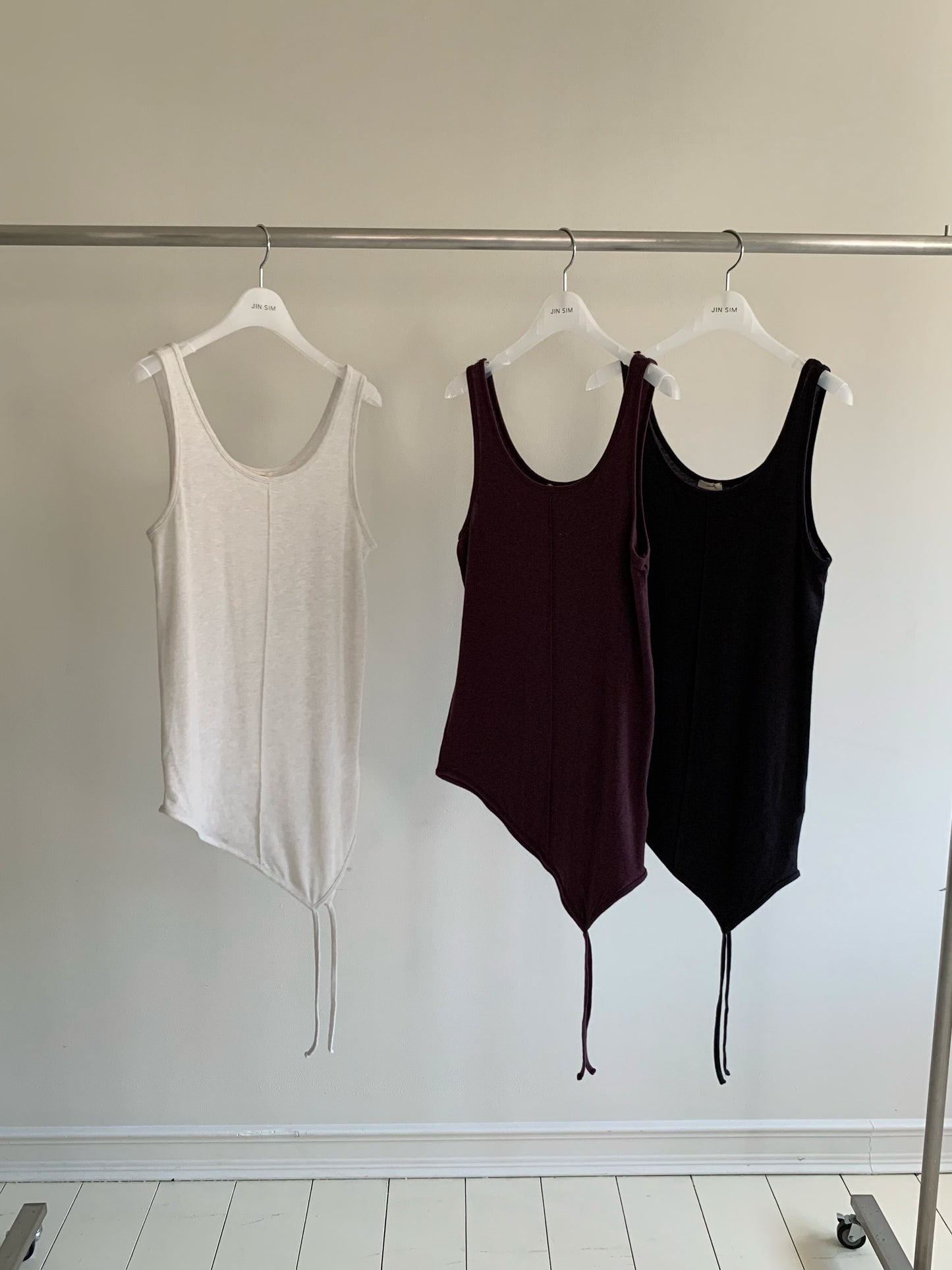 letter unbal top wool sleeveless-3col