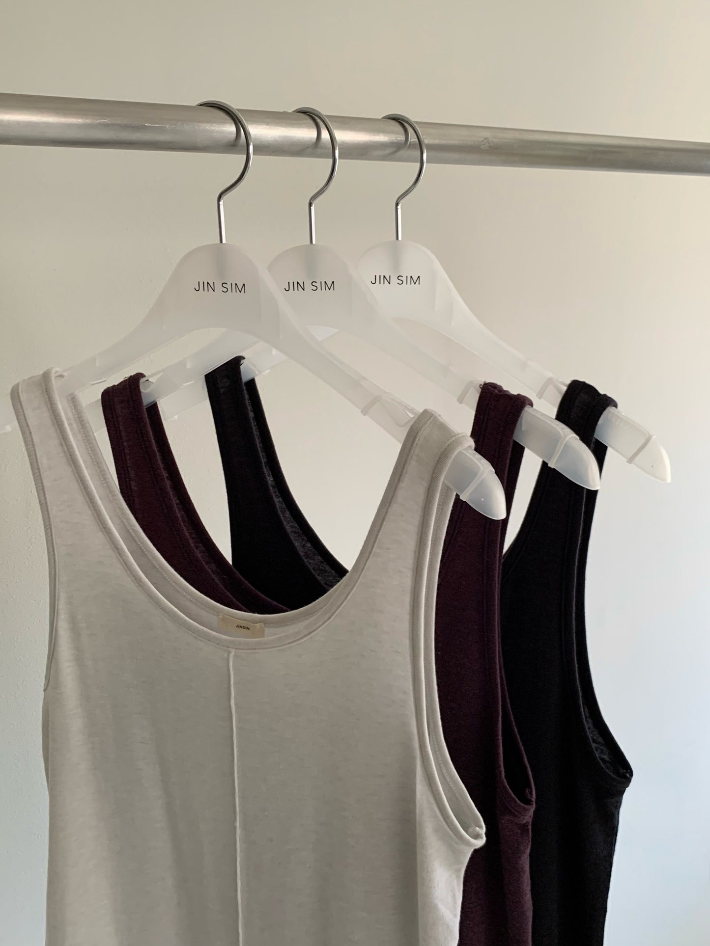 letter unbal top wool sleeveless-3col