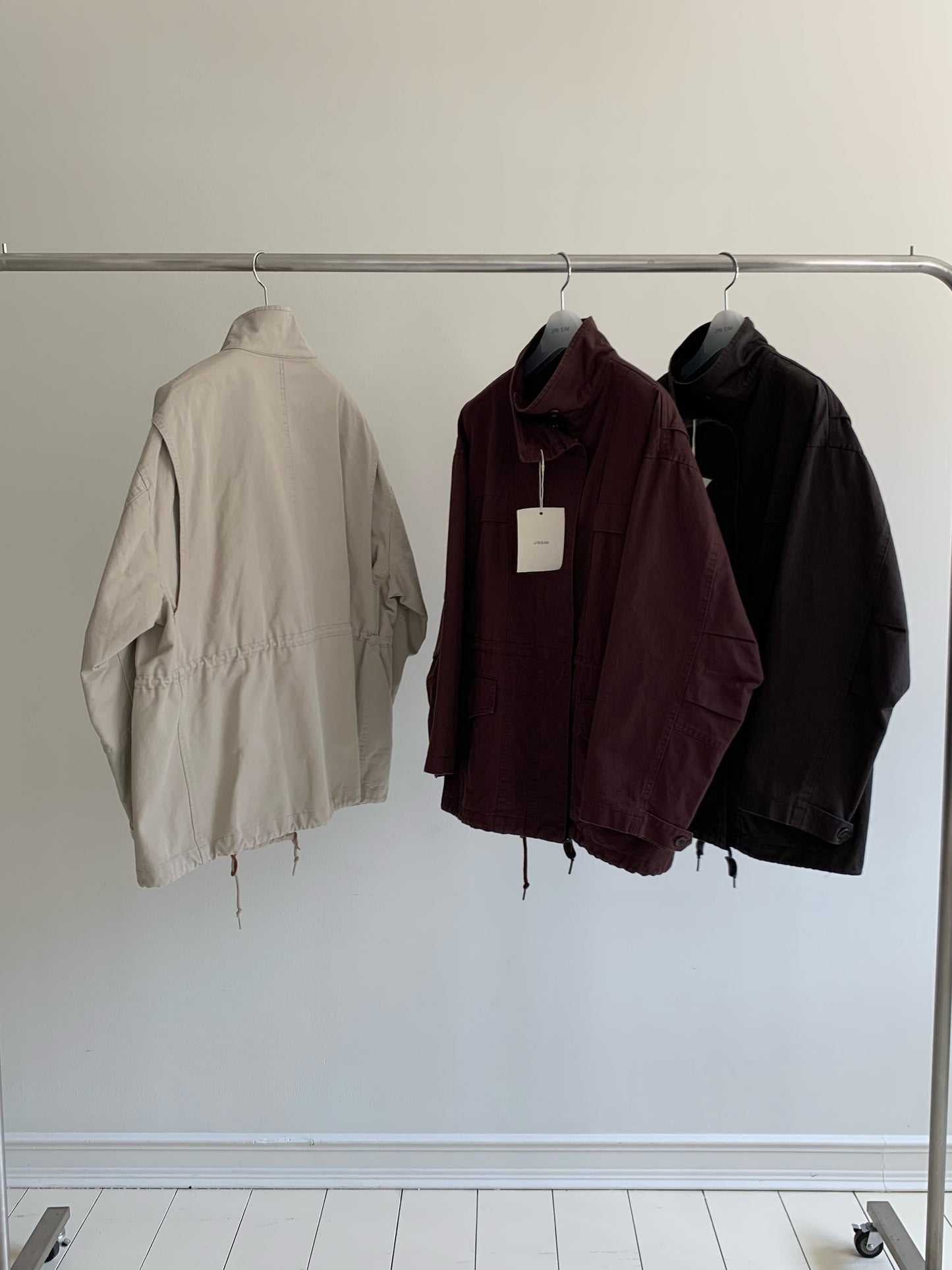 maison vintage cotton high-neck jacket-3col