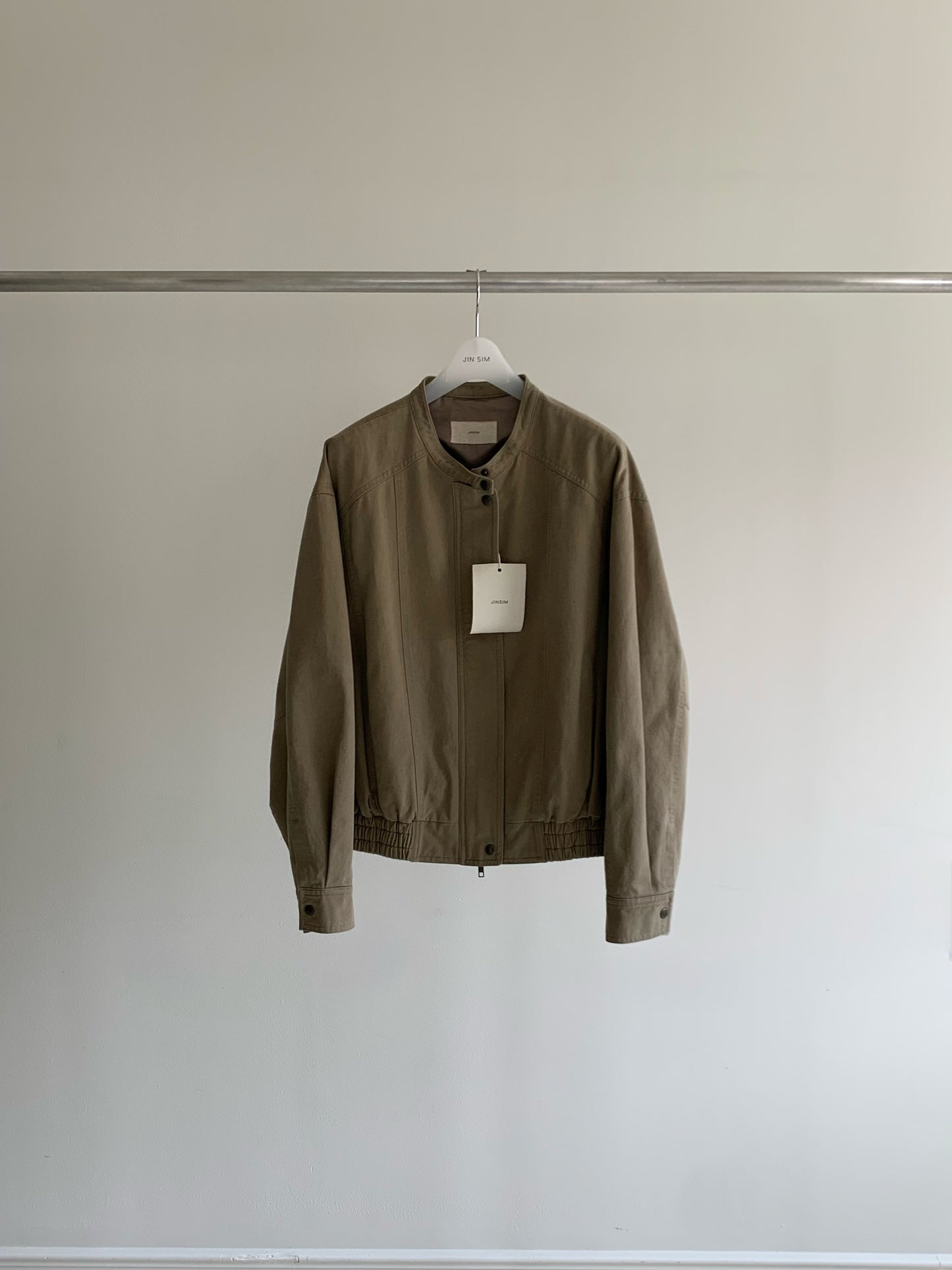 essential cotton zip-up jumper