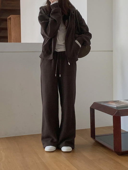 Essential gimo hood zip-up&pants&skirt-3col