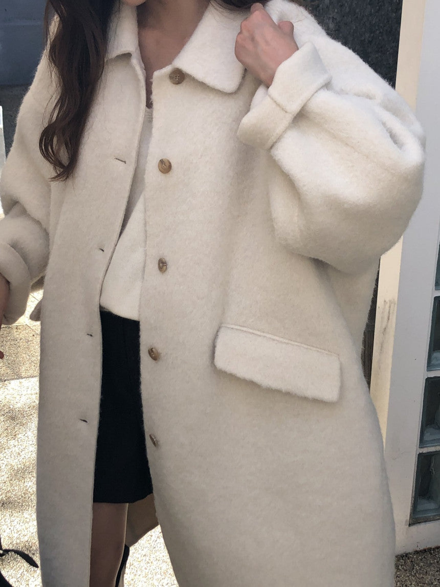 Lea alpaca handmade coat-2col