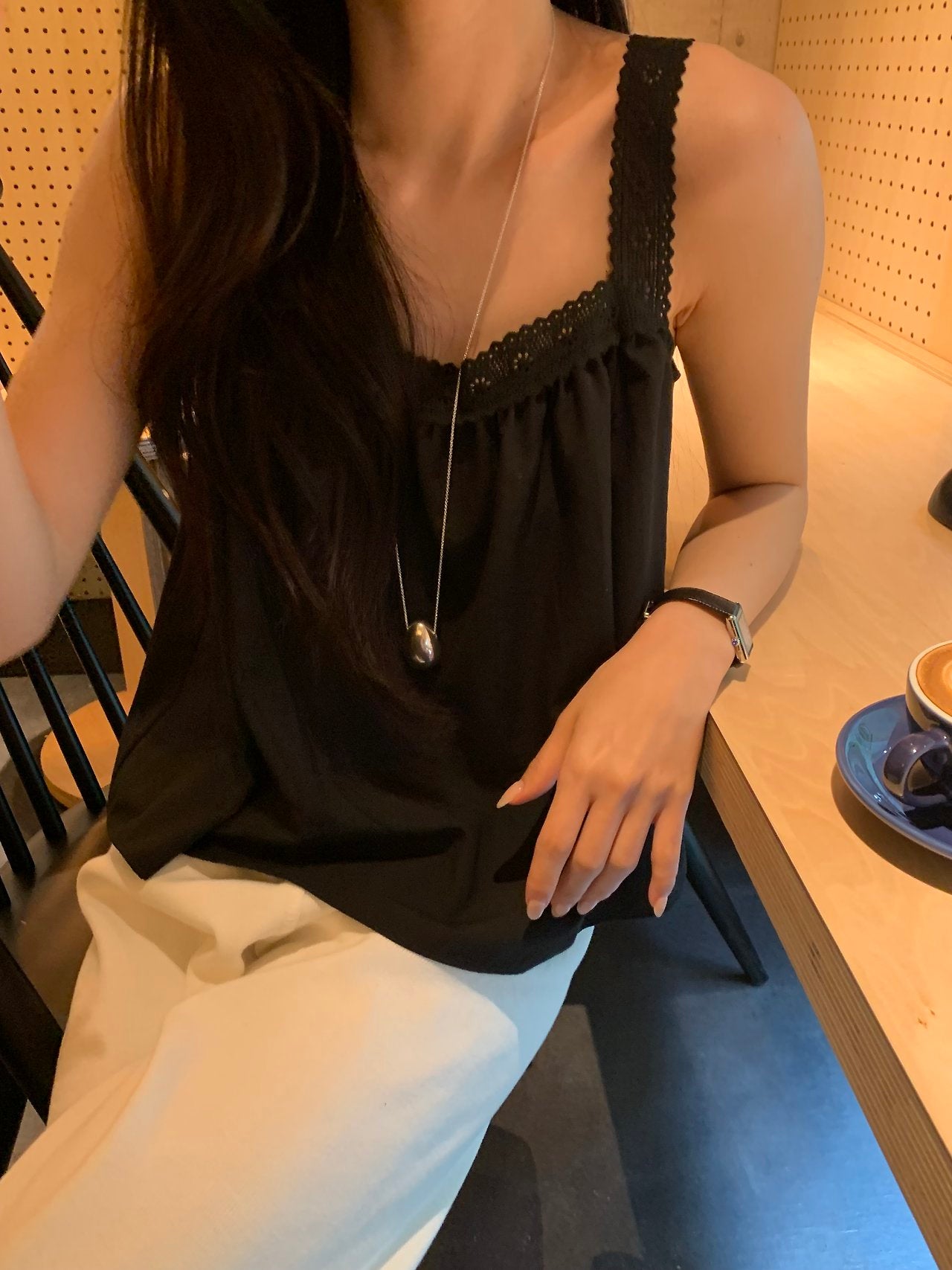 Lumi square neck lace sleeveless-3col