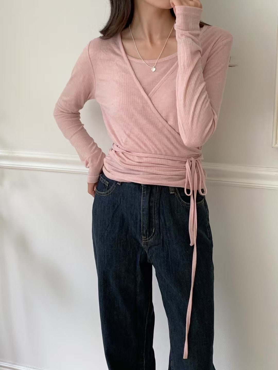 Mute layered wrap tencel T-5col