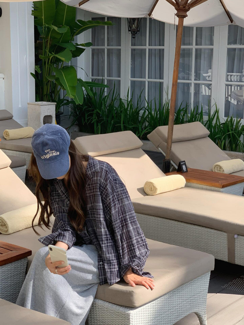 liter villa check shirt-2col