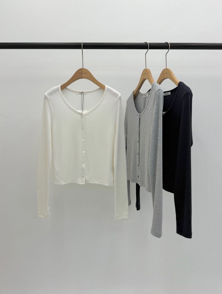 Rooney rib round cardigan-3col