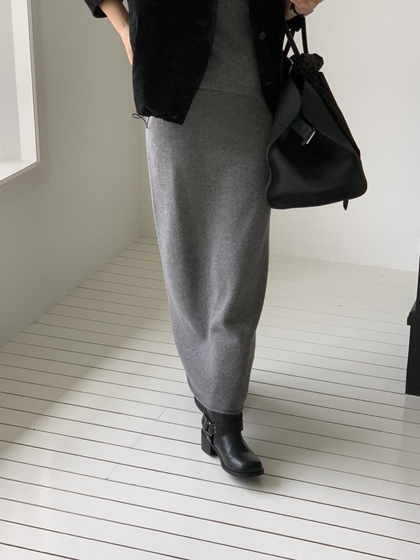 Amel wholegament cashmere knit skirt-3col