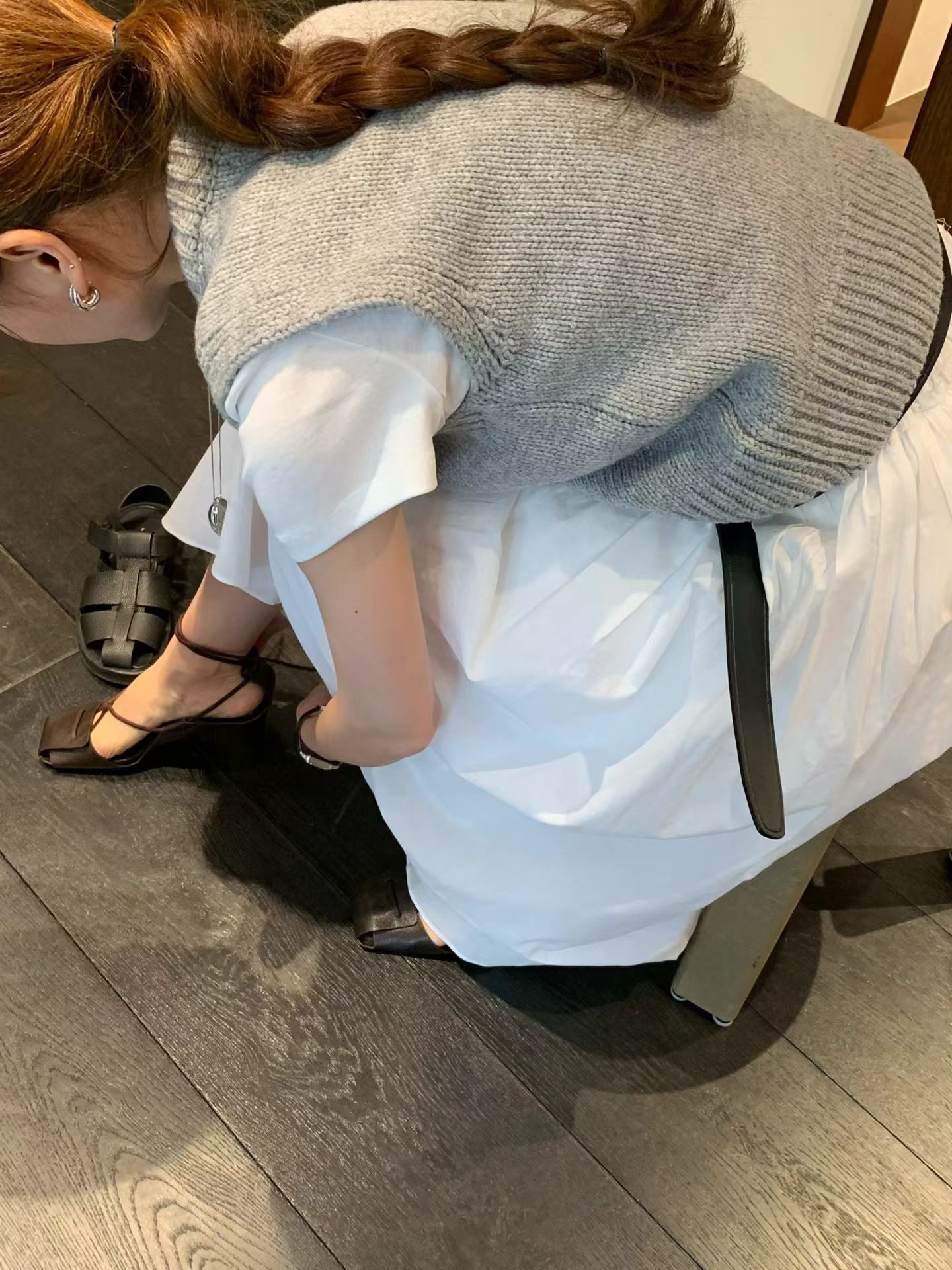 Ounce letter shirring skirt-2col