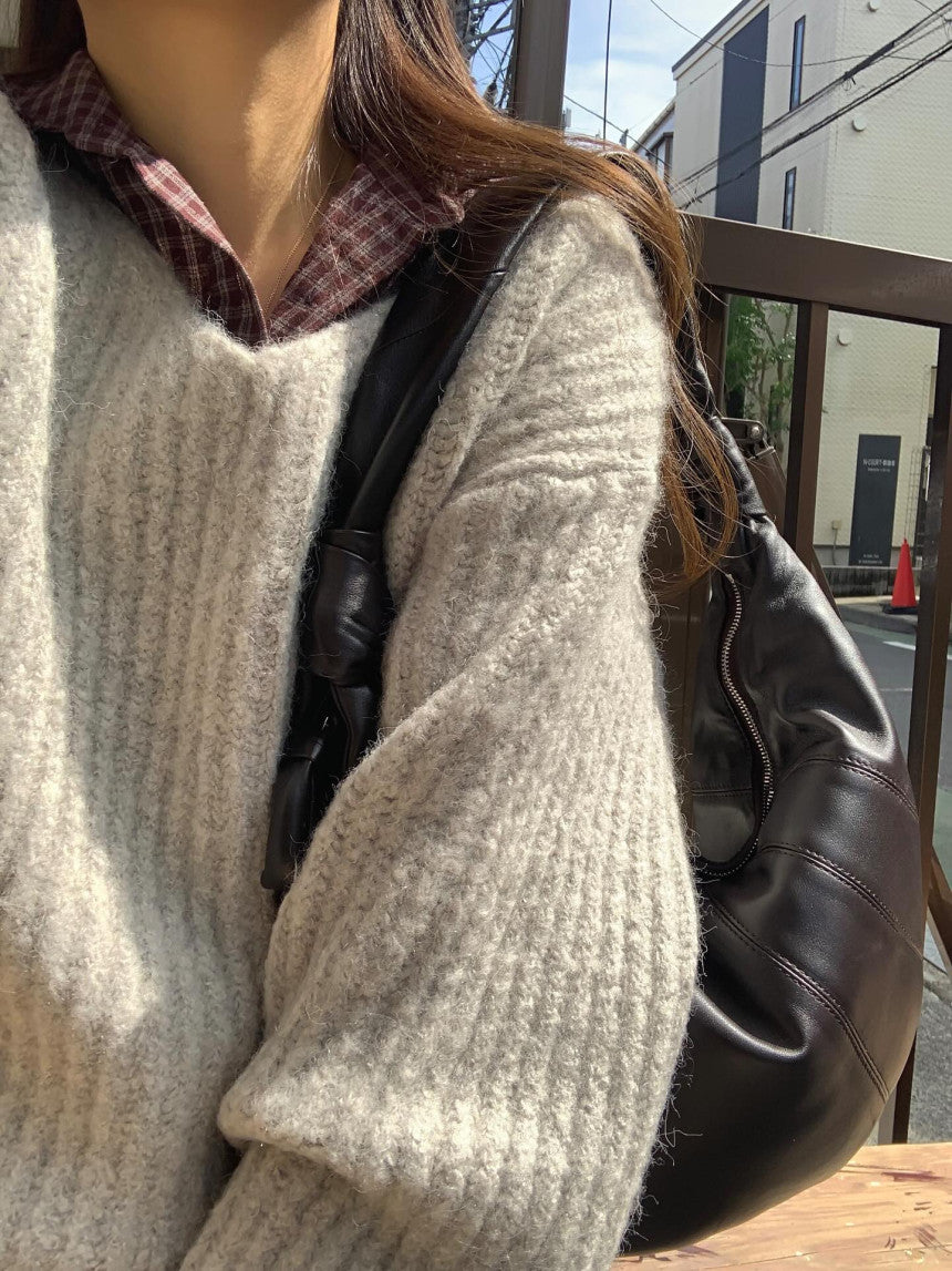 liter mocha check shirt-2col