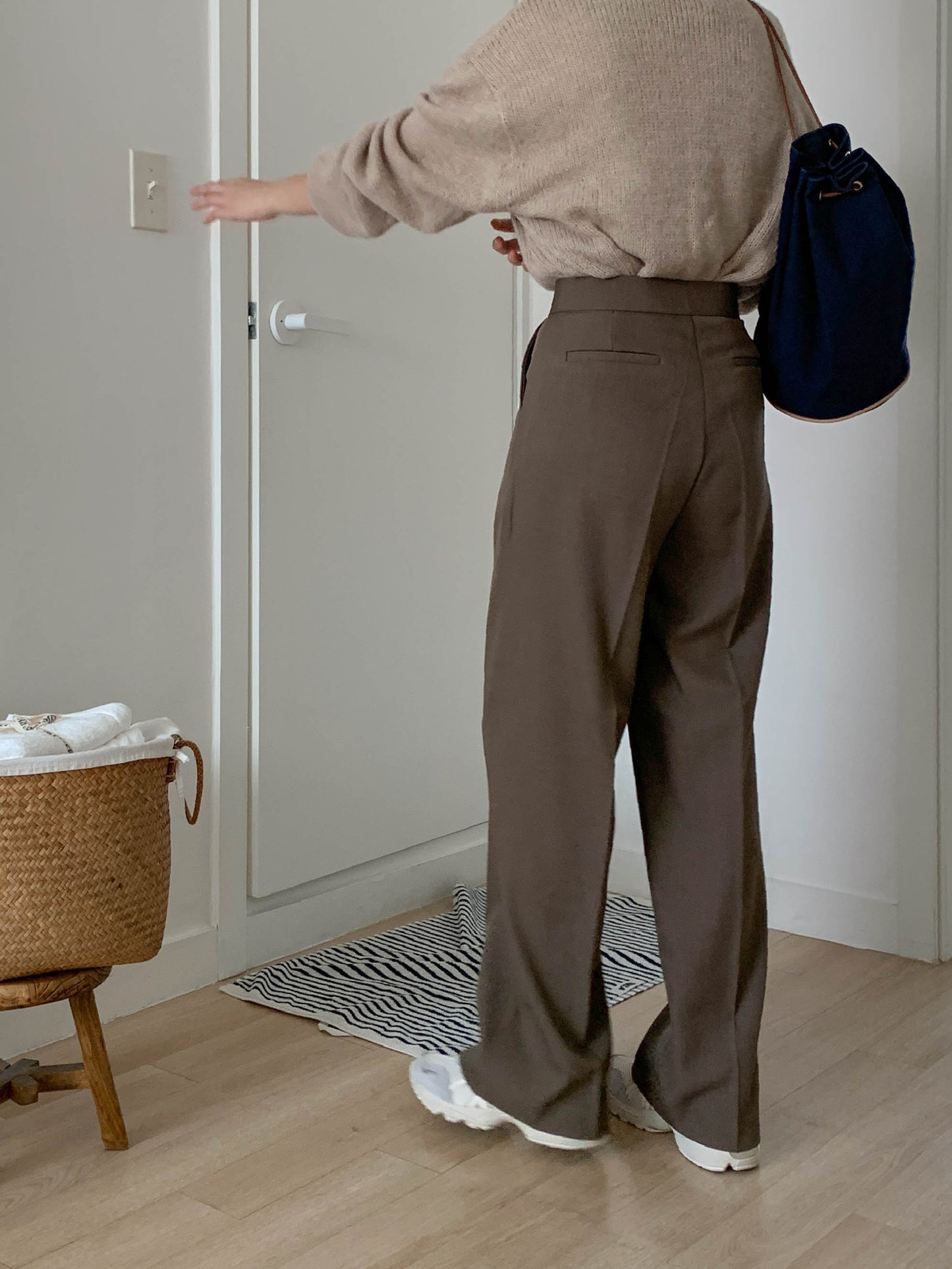 Fw one pintuck semi-wide slacks-3col ショート丈あり
