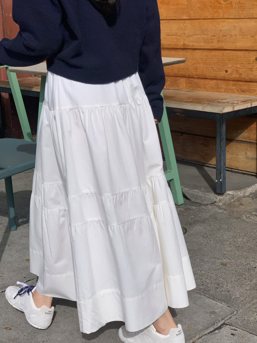 liter anna teard long skirt-2col