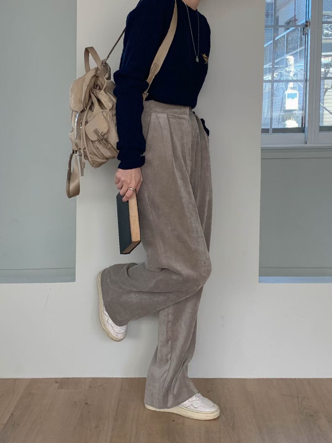 Soft corduroy wide slacks-3col/ショート丈あり