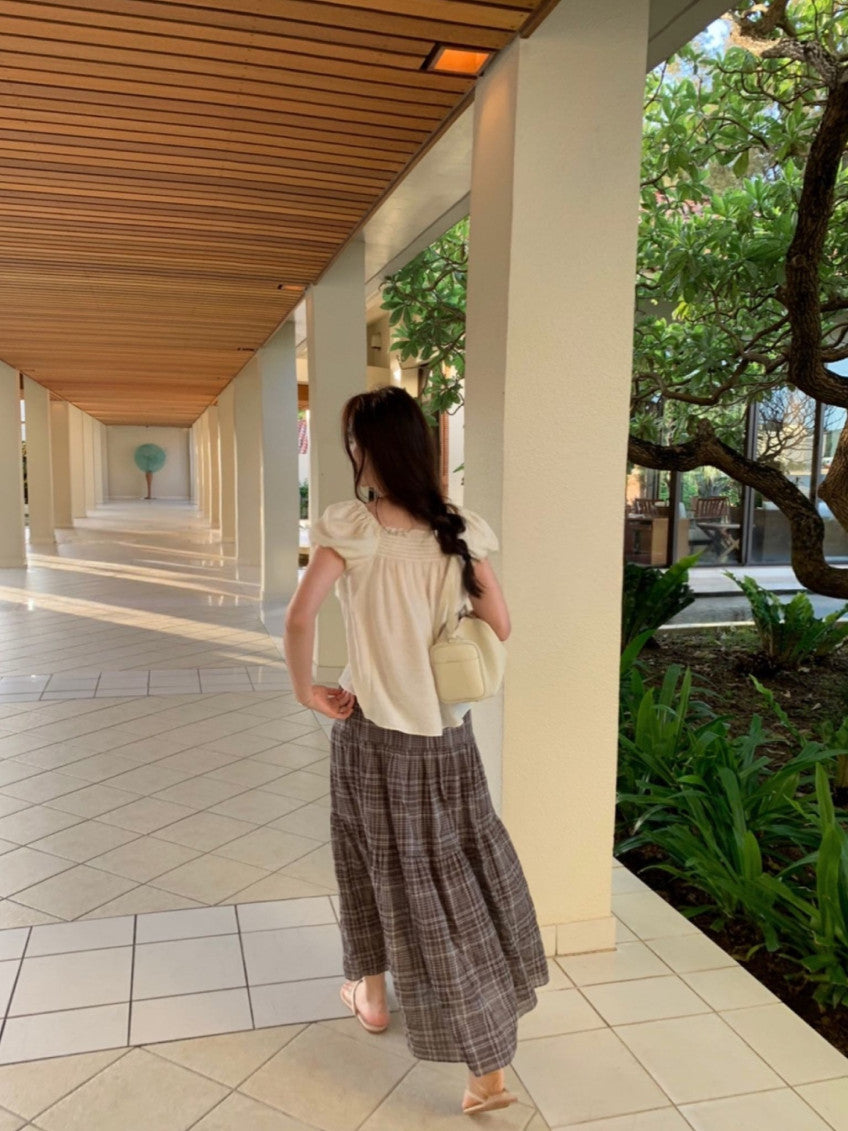 Alpha check skirt-2col
