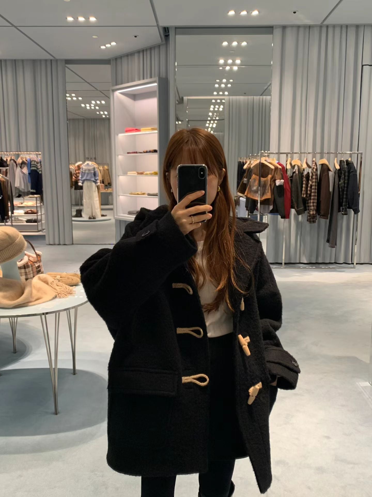 Ounce baby alpaca hood duffel coat-2col