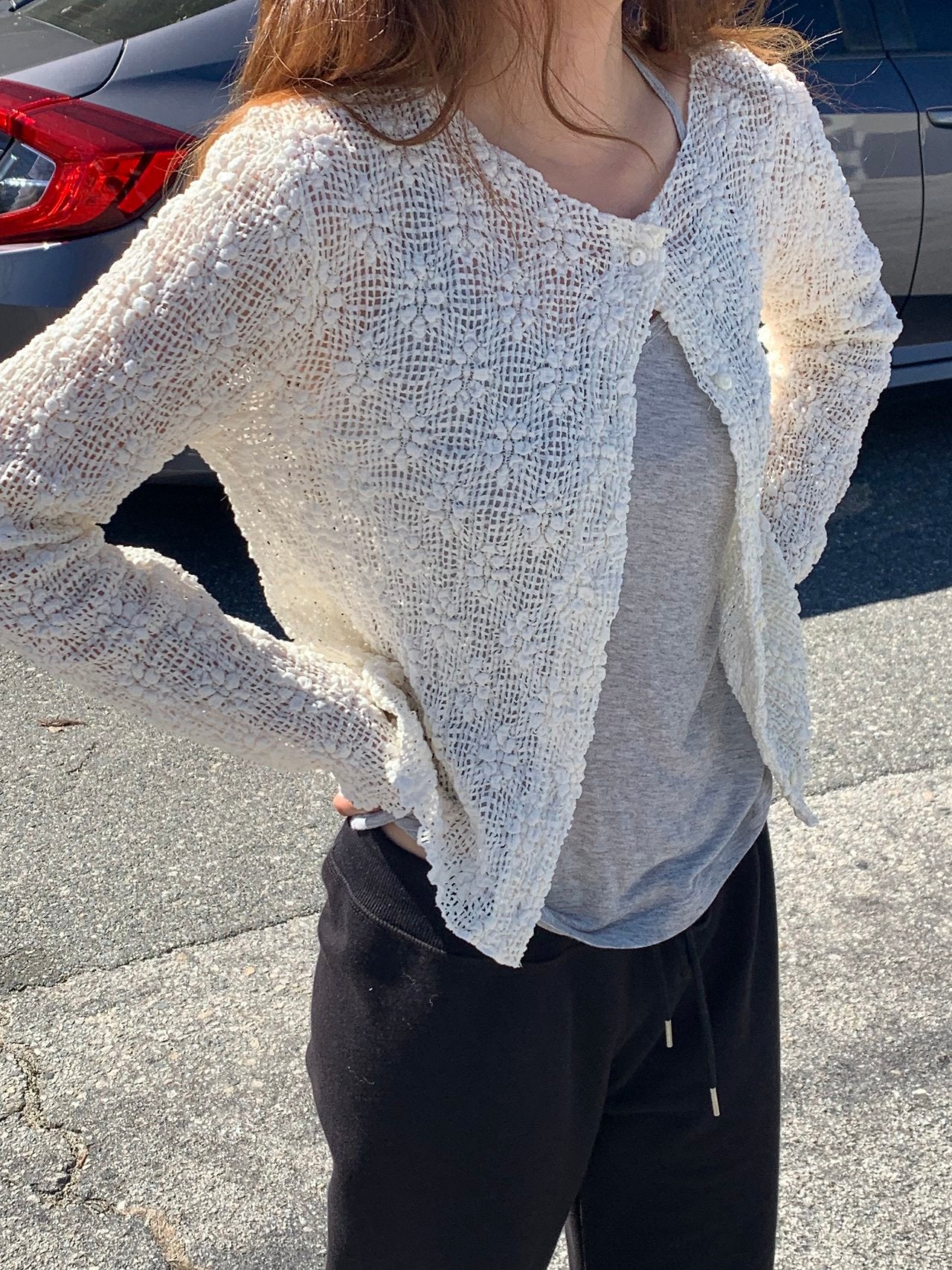 Flora textured cardigan