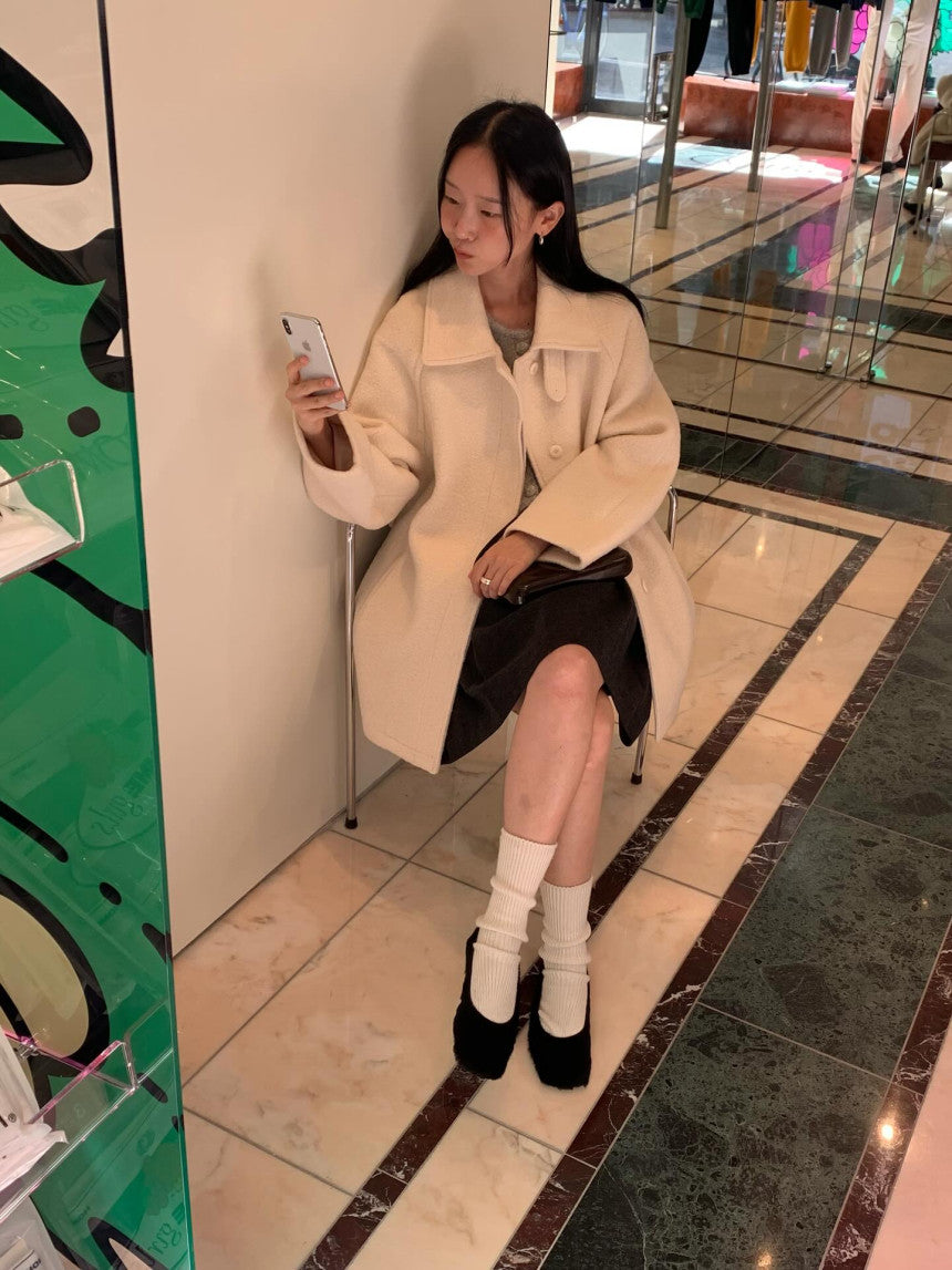 Carry half baby alpaca coat-3col