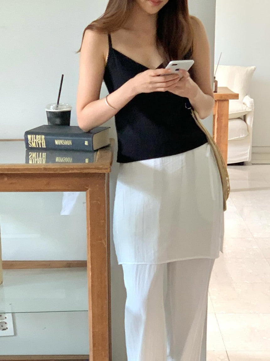 Butter rayered wrap skirt-3col