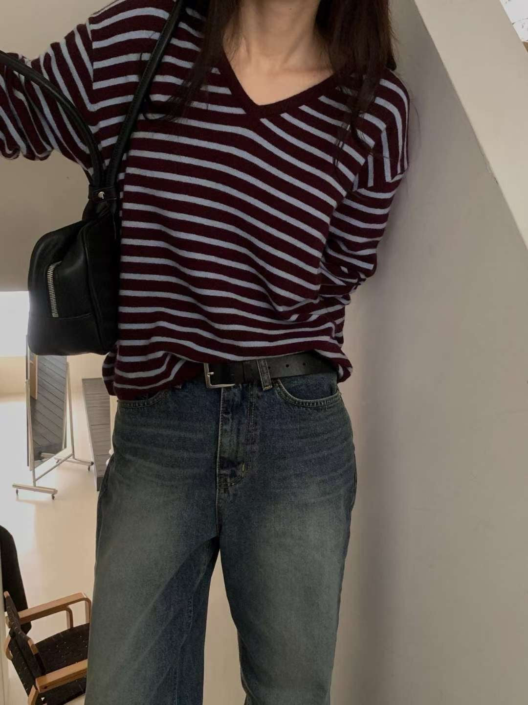 s.t v neck knit-3col