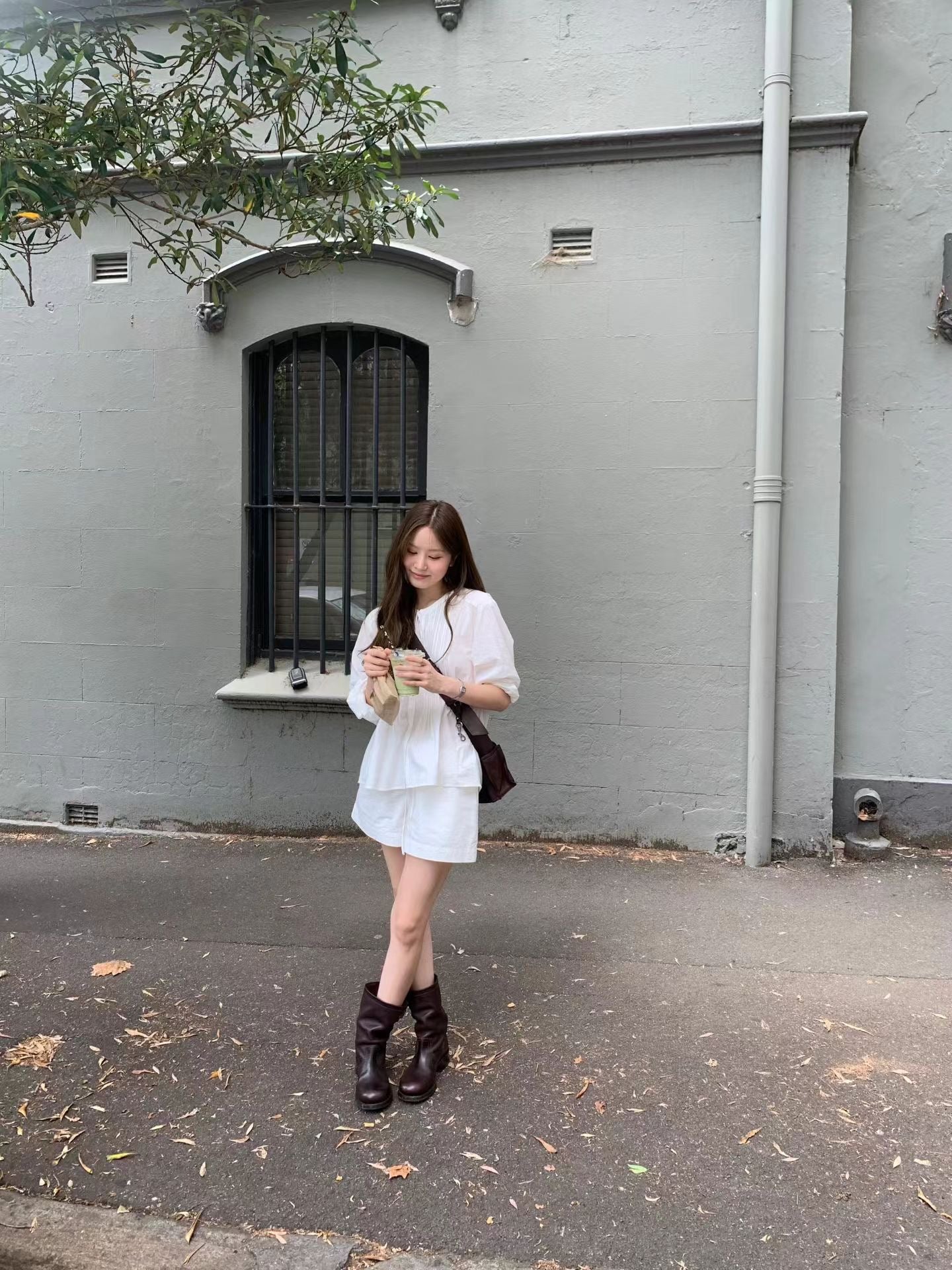 即納 Ounce kity pintuck blouse