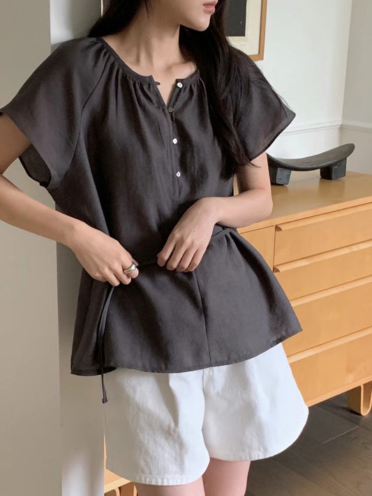 Moore belt blouse-3col