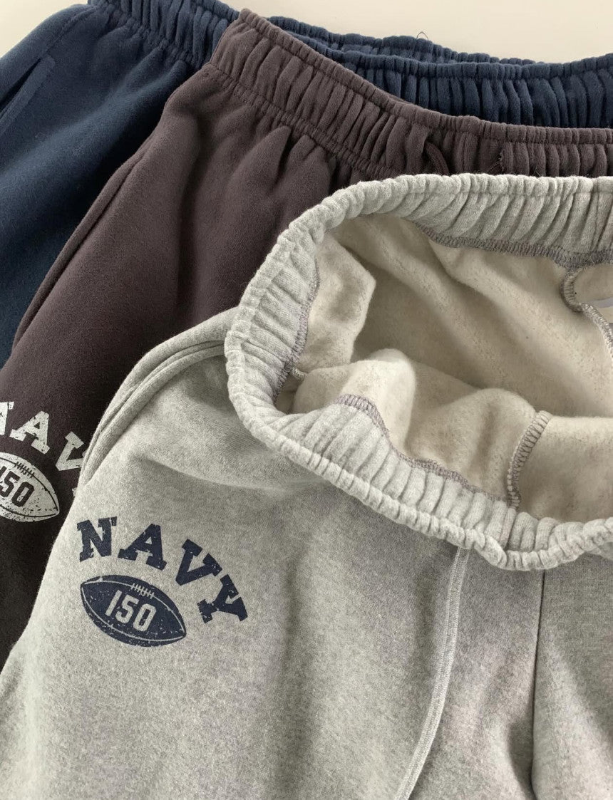 rugby print pants-3col