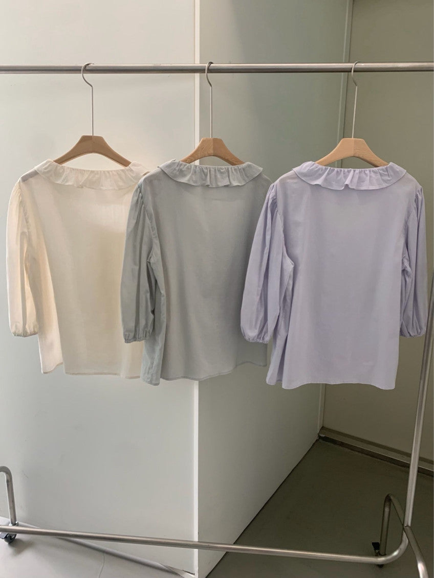 Giselle frill blouse-3col
