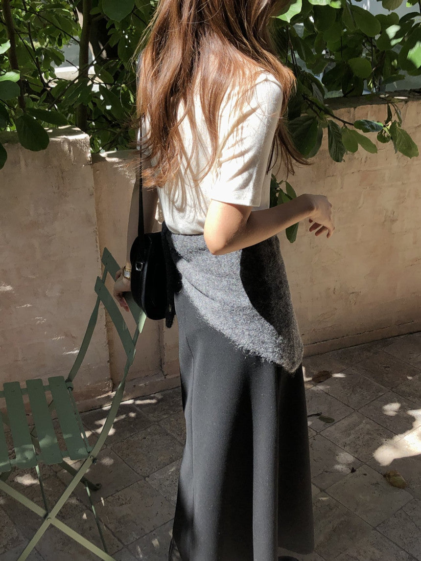 Kid mohair knit scarf-5col
