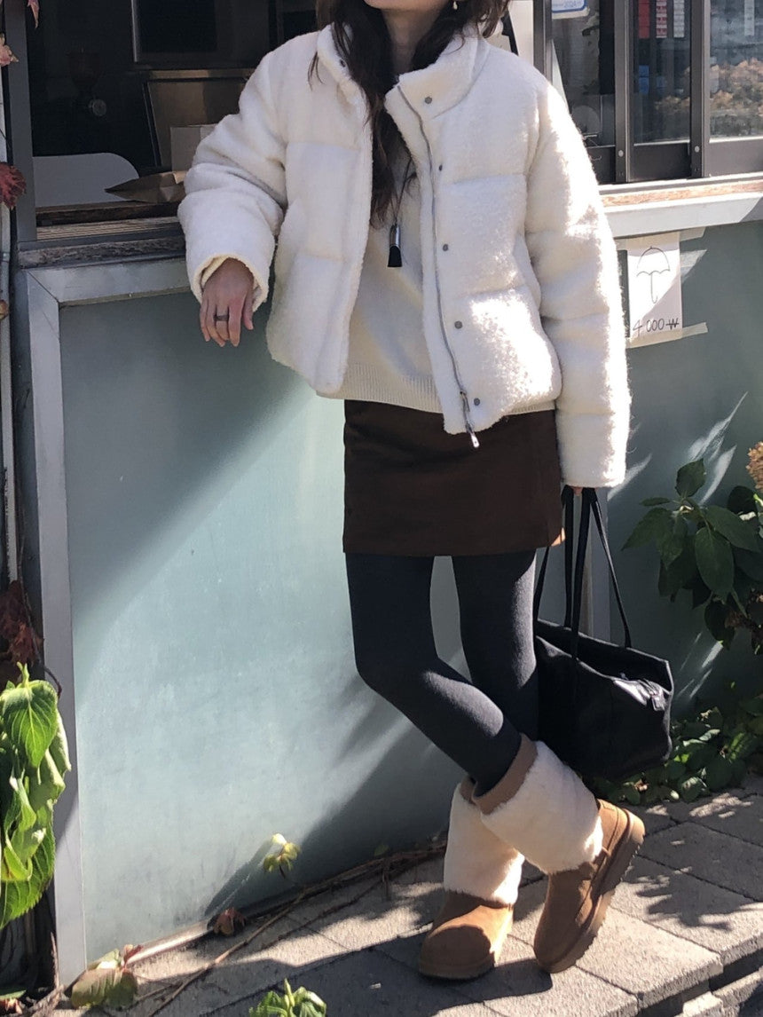 Bigben alpaca tweed duckdown short padding-2col