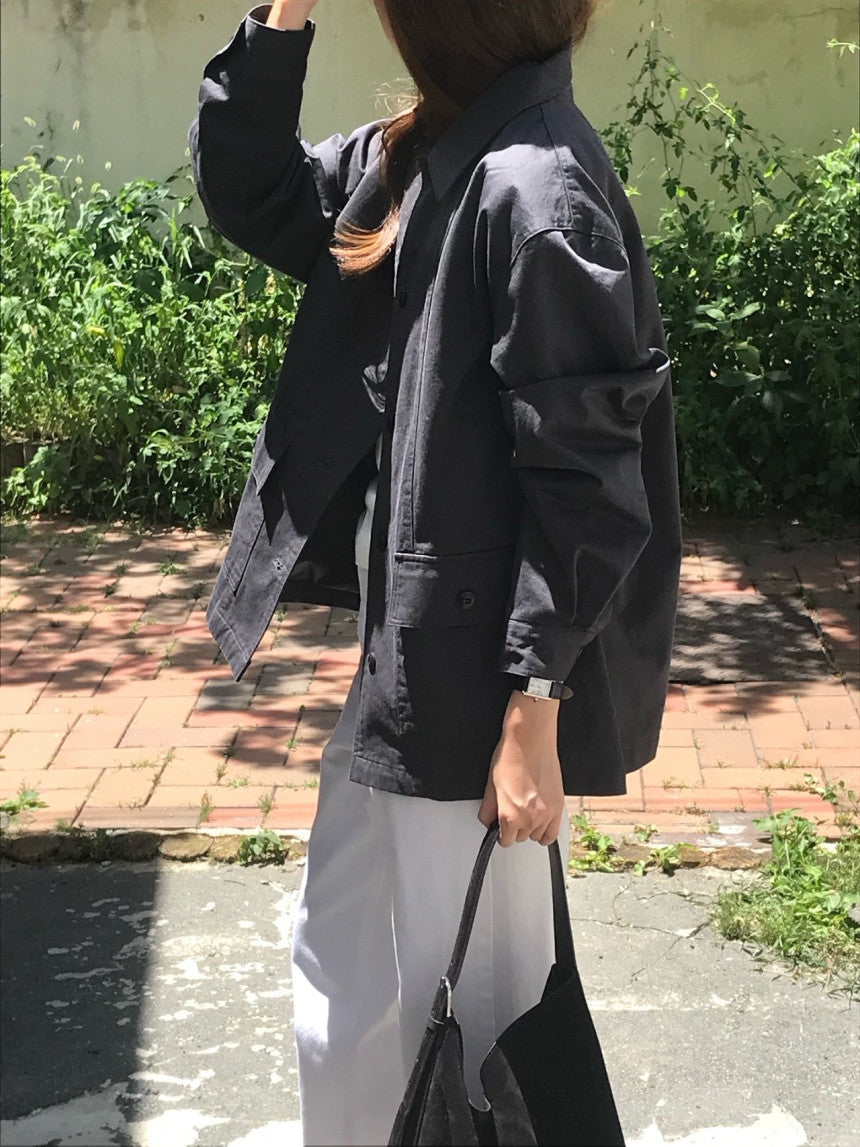 Glebe cotton bomber jacket-2col