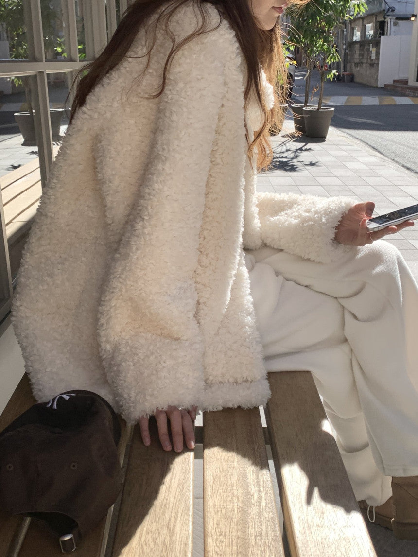 Ales reversible fur shearling jacket-2col