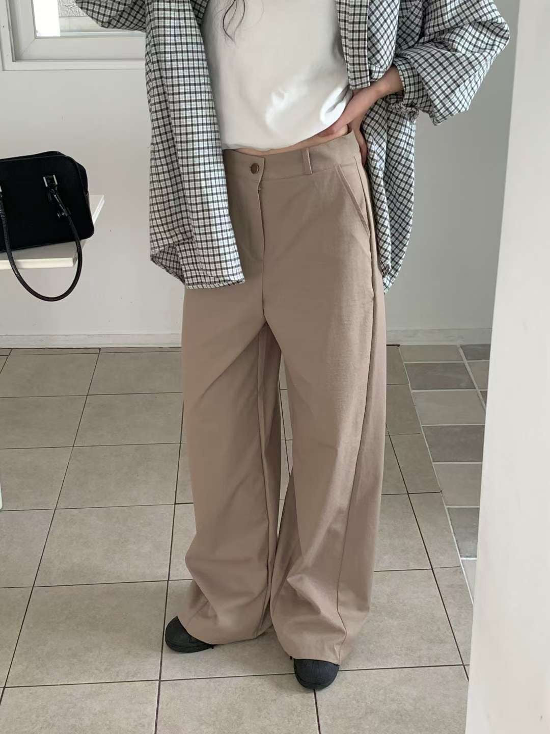 Autumn poly wide pants-2col/ショート丈あり
