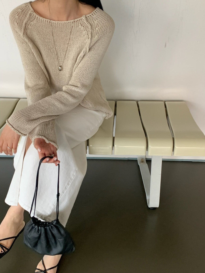 ivory即納 bread linen knit-4col