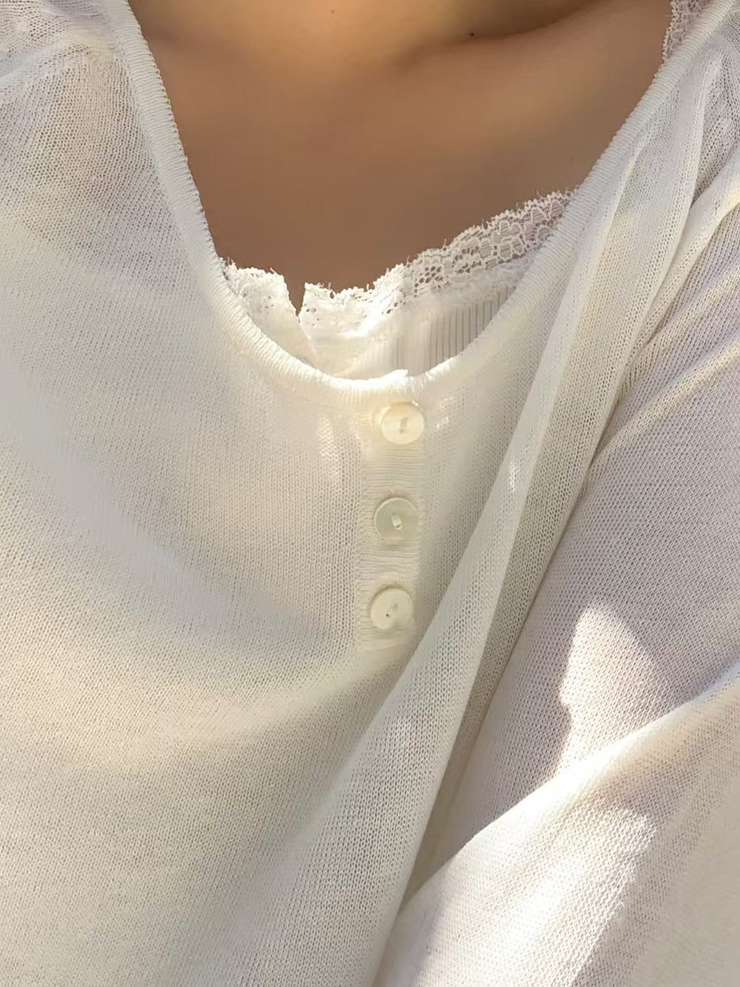 liter baby button linen knit-2col