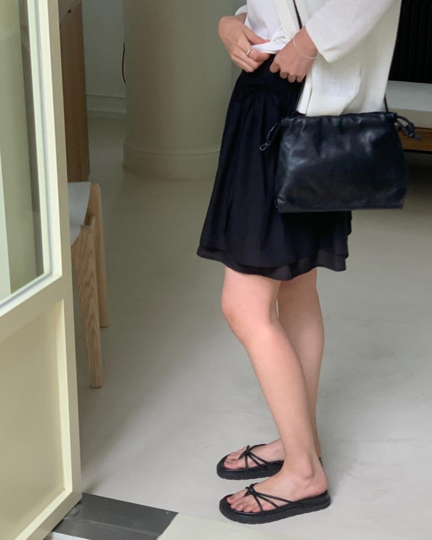Sally layered tencel short skirt-2col