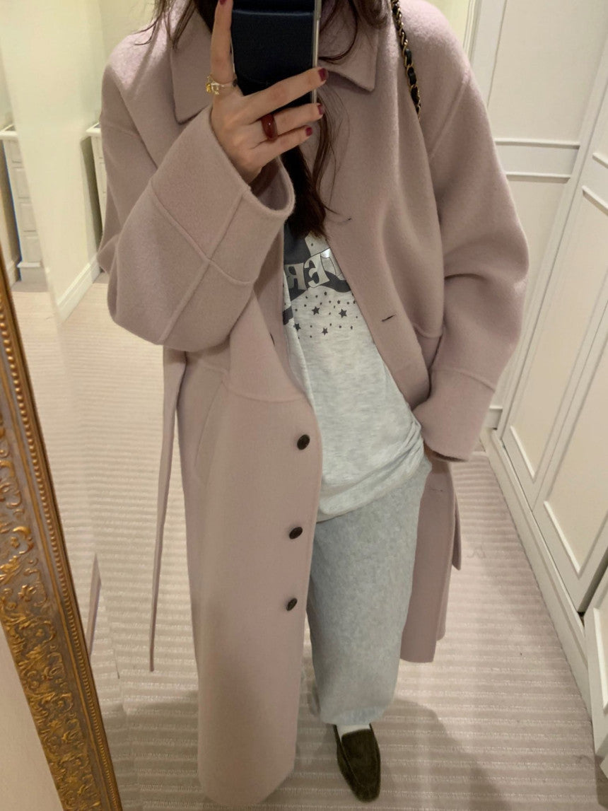 Cookie long handmade coat-2col