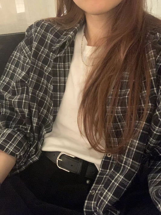 Ounce liden check shirt-2col