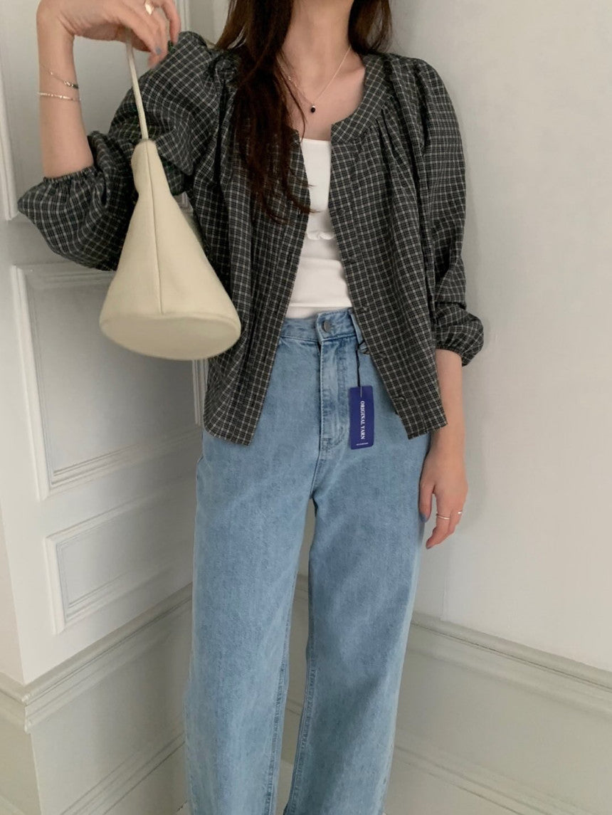 Lovty check blouse-2col