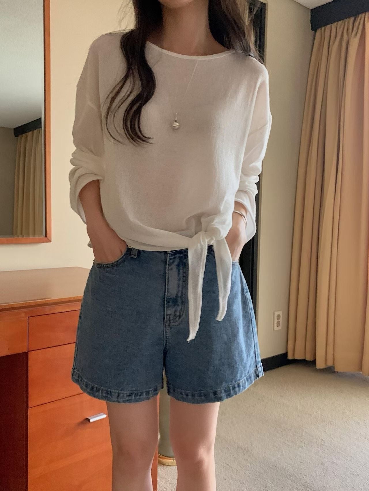 linen bow T-3col