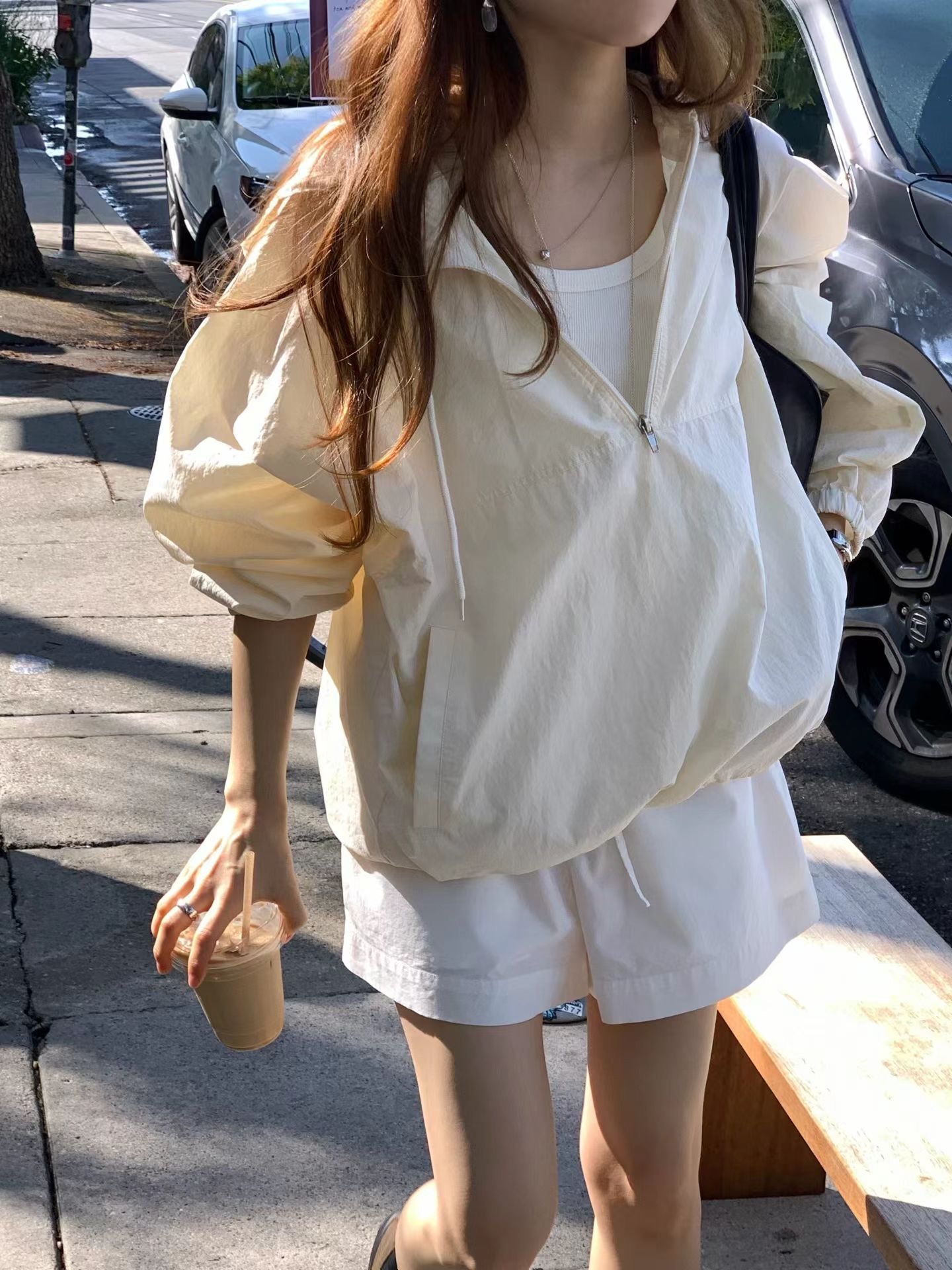 Ounce washing cotton shorts-2col