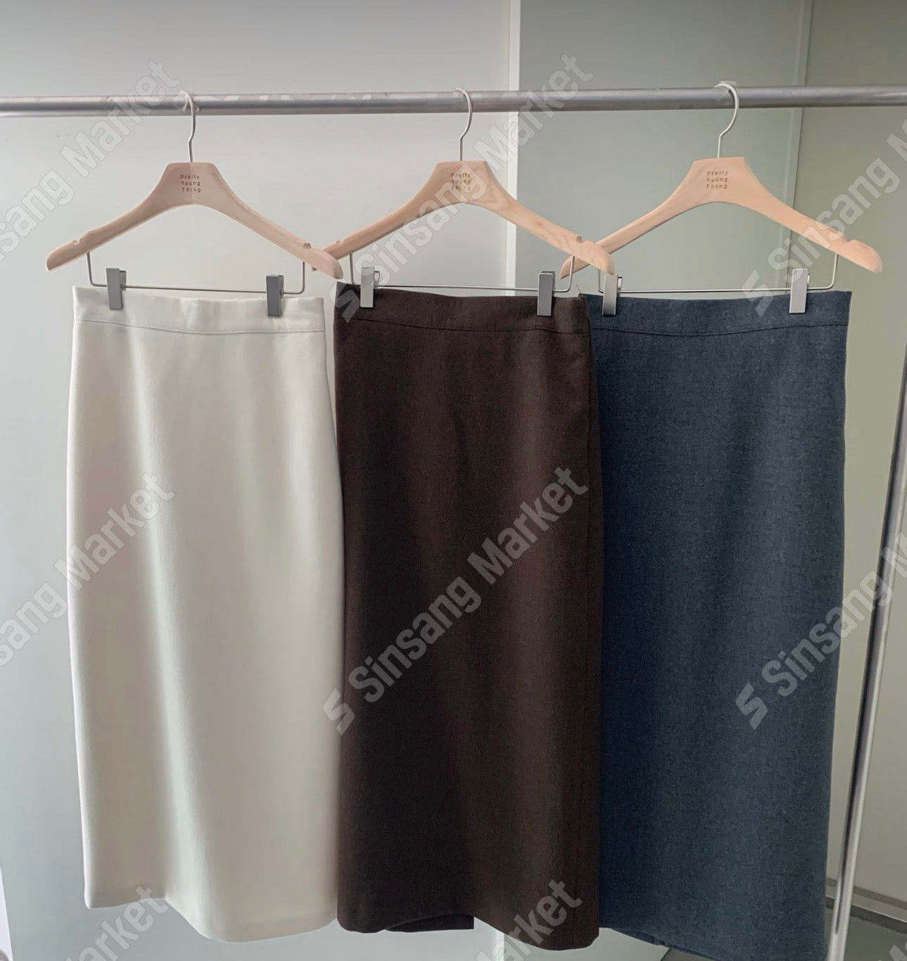 wool back open skirt-3col