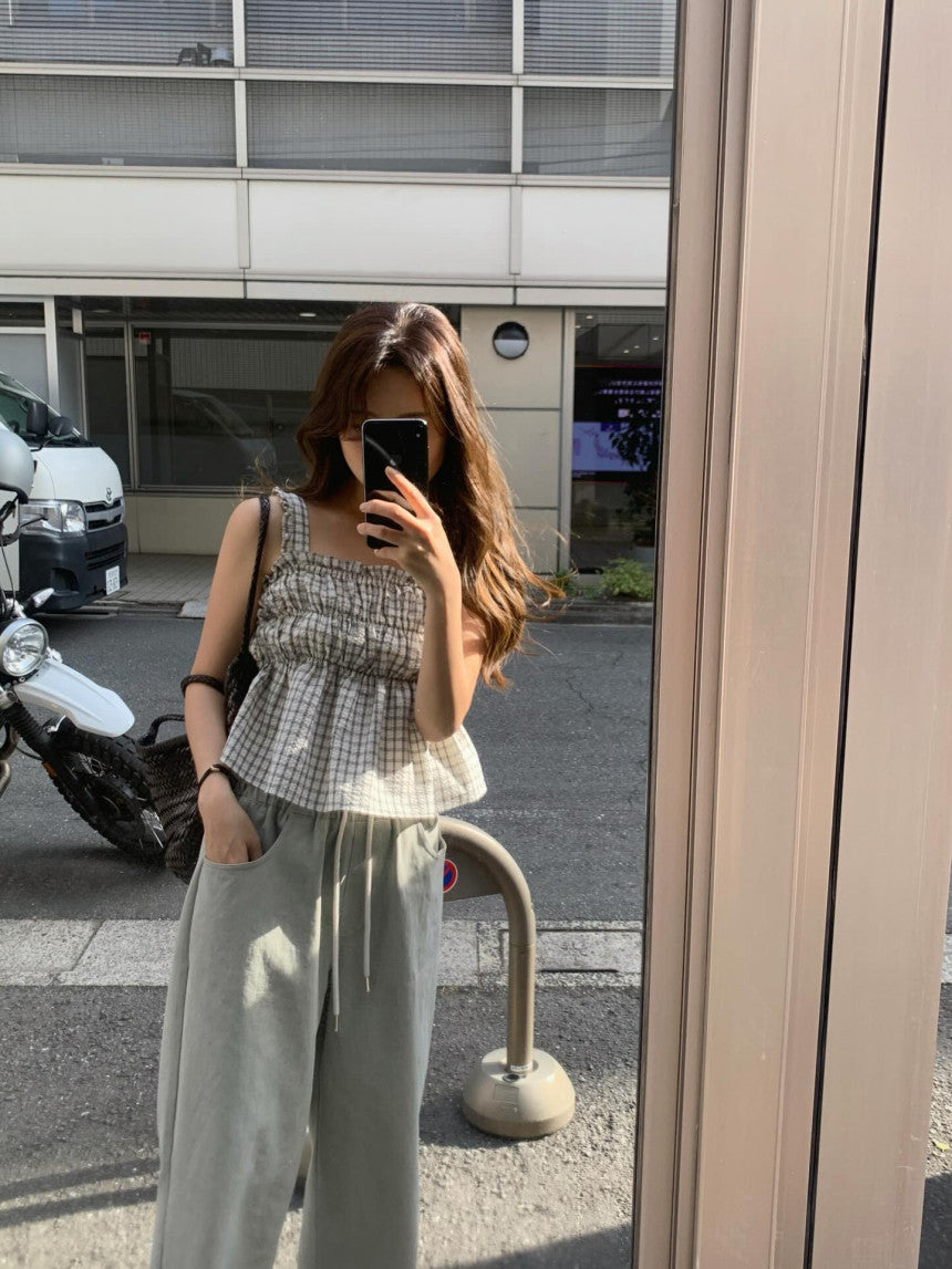 liter blanc check blouse