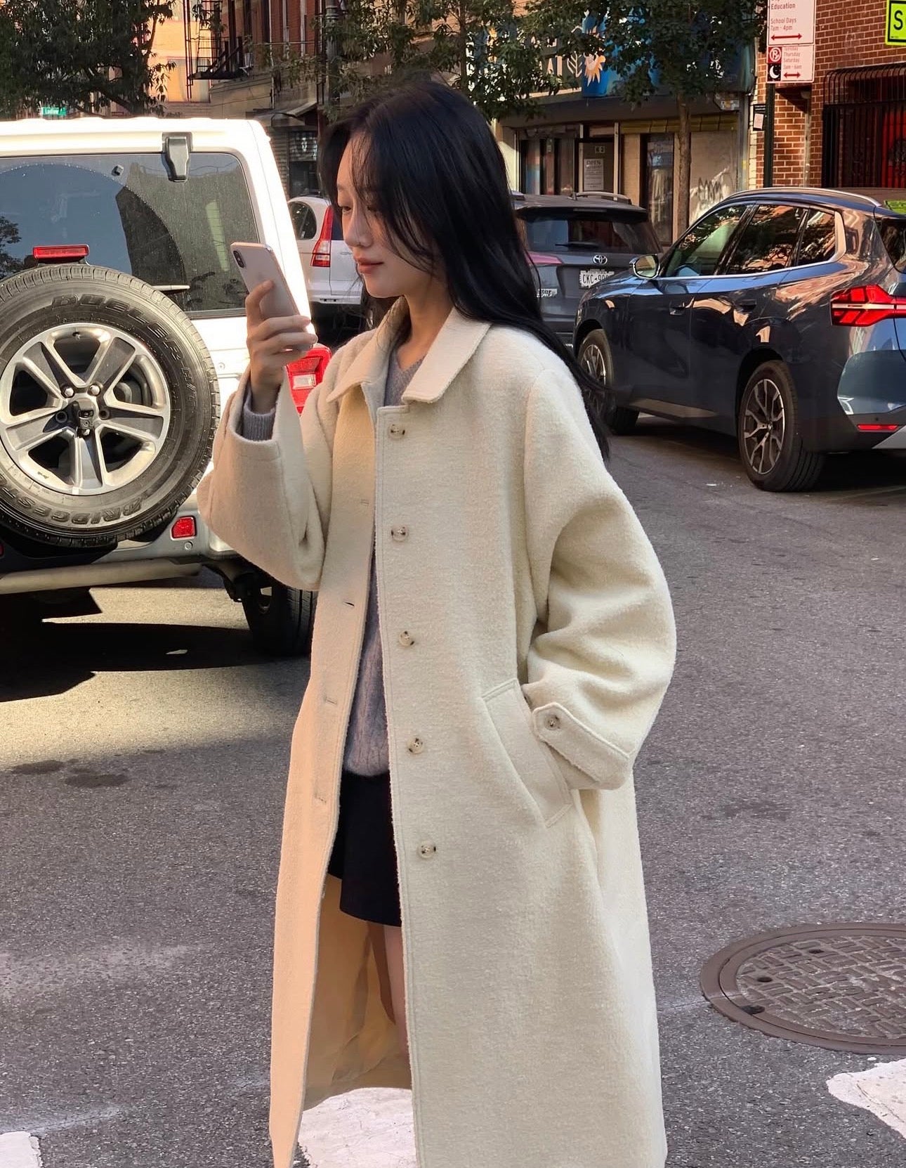 Fushily wool coat-2col