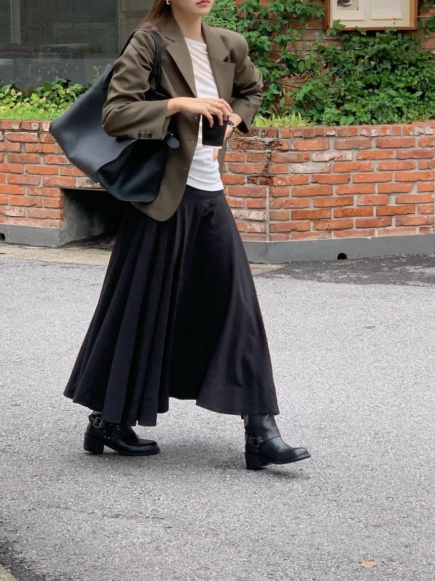 Firenze long flare skirt-2col
