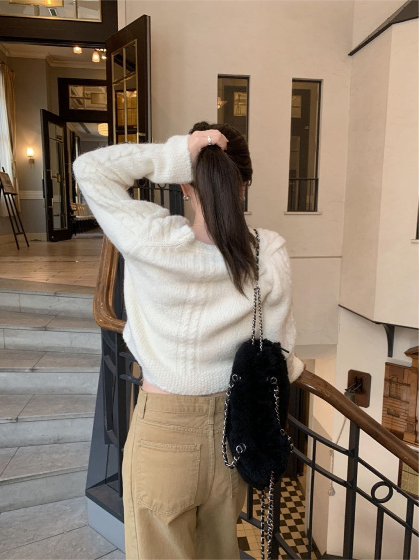 Powder cable cardigan-3col