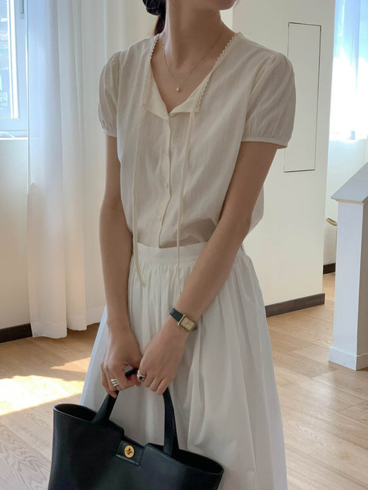 cream即納 nacho blouse-2col