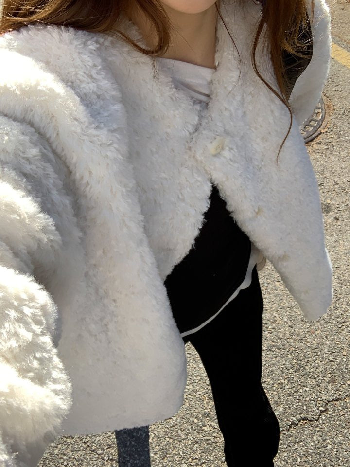 Lozan round neck fur jacket